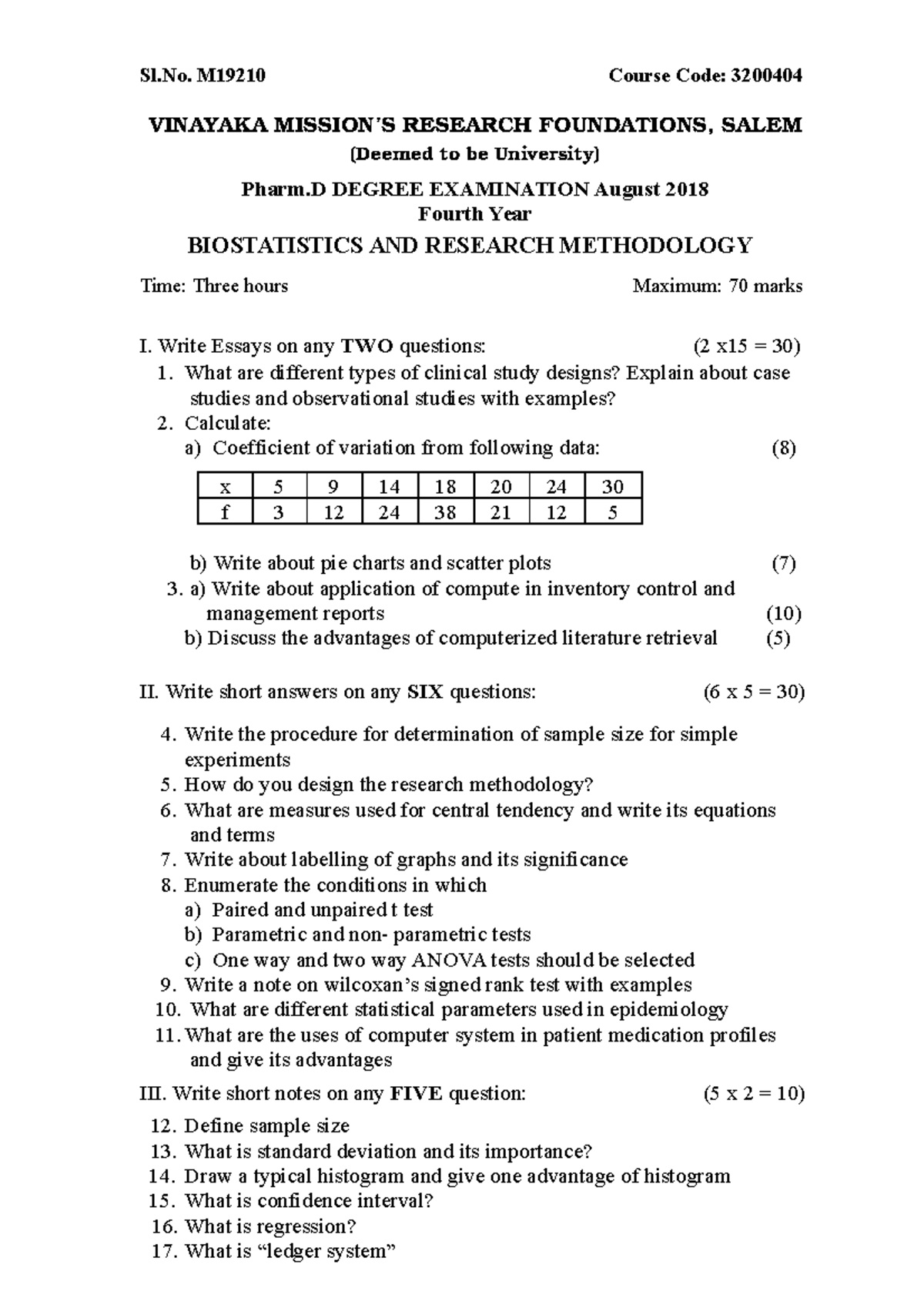 Biostatistics - Final Exam Notes (Course Code: 3200404) - Studocu