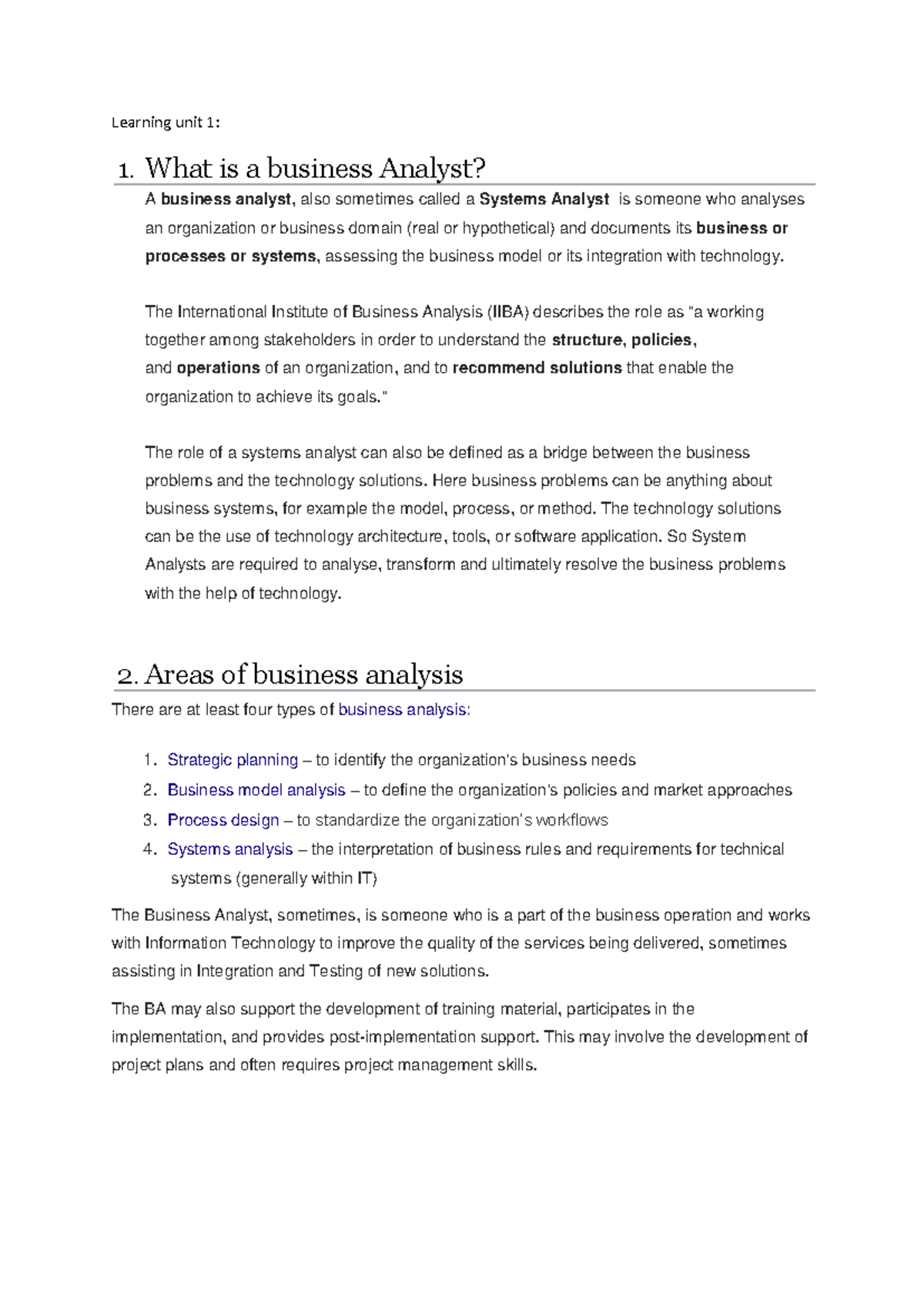 BB Learning unit 1 - Need help with question papers and answer and also ...