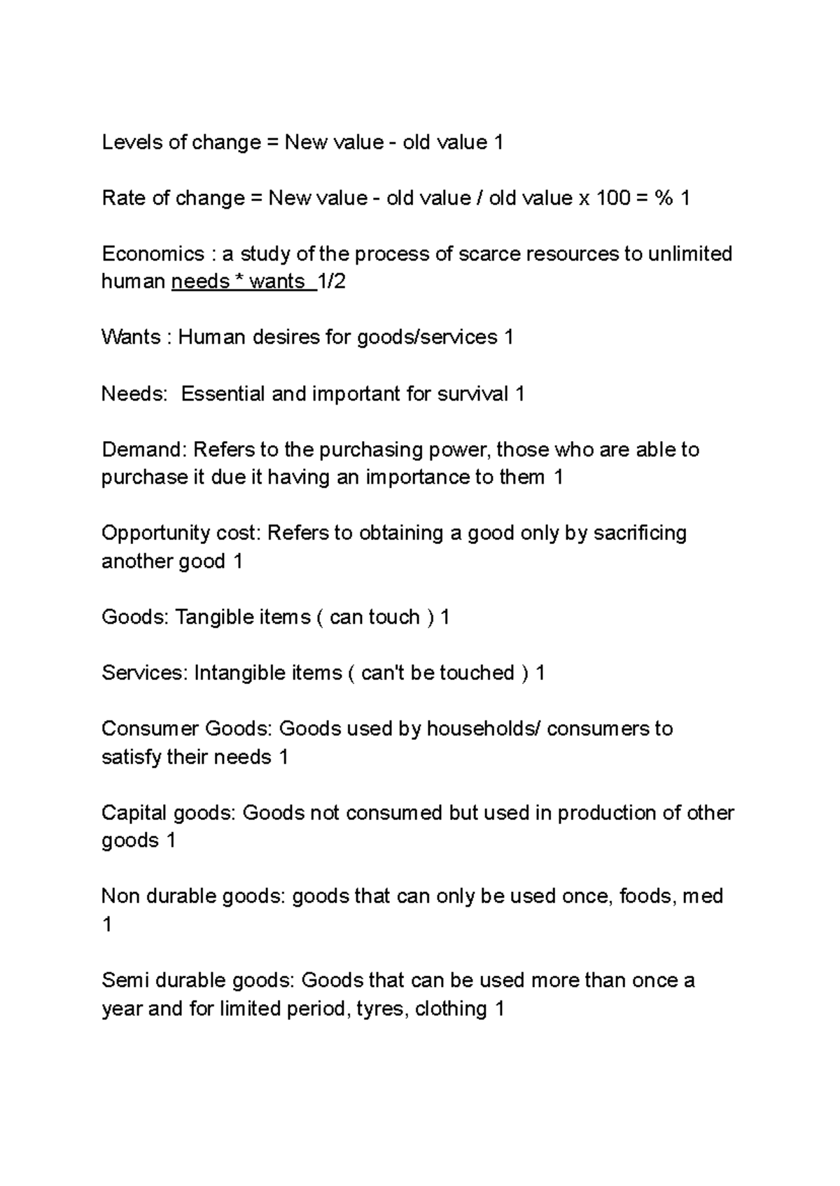 Economics 101: Key Concepts and Definitions Workbook - Studocu