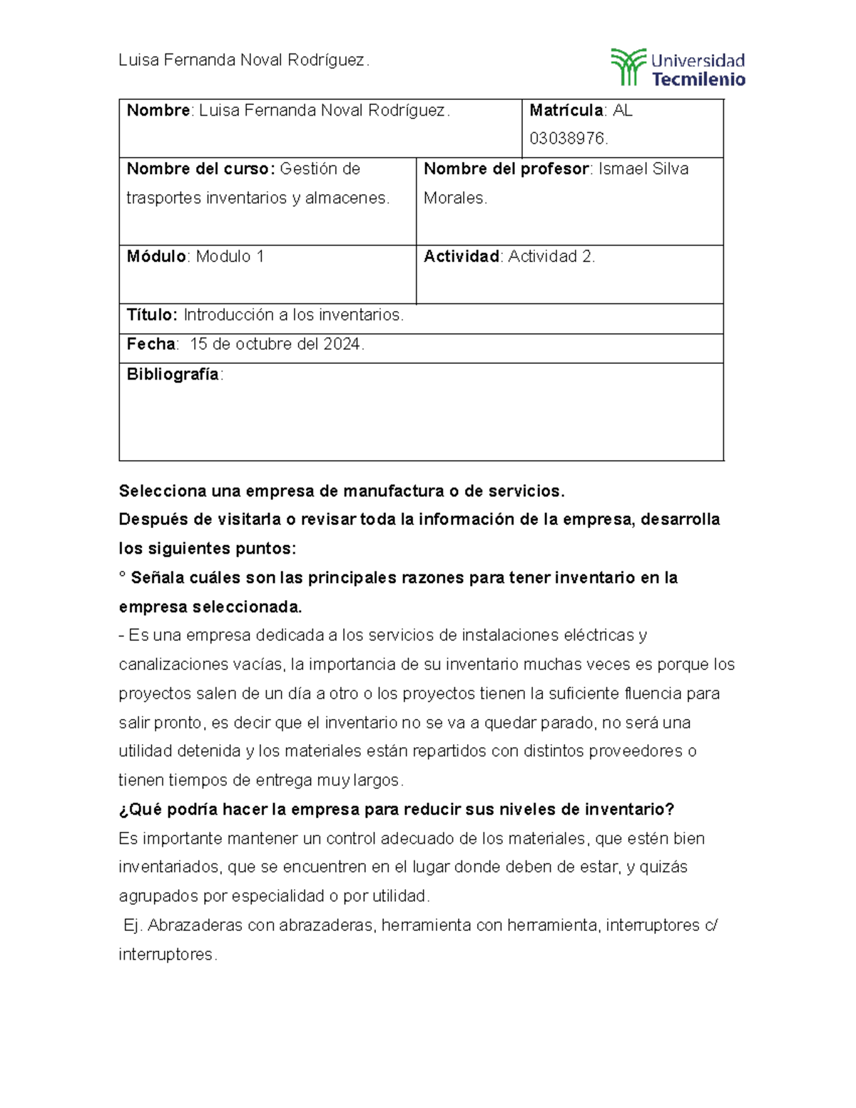 Actividad 2: Importancia de la Gestión de Inventarios en Empresas de ...