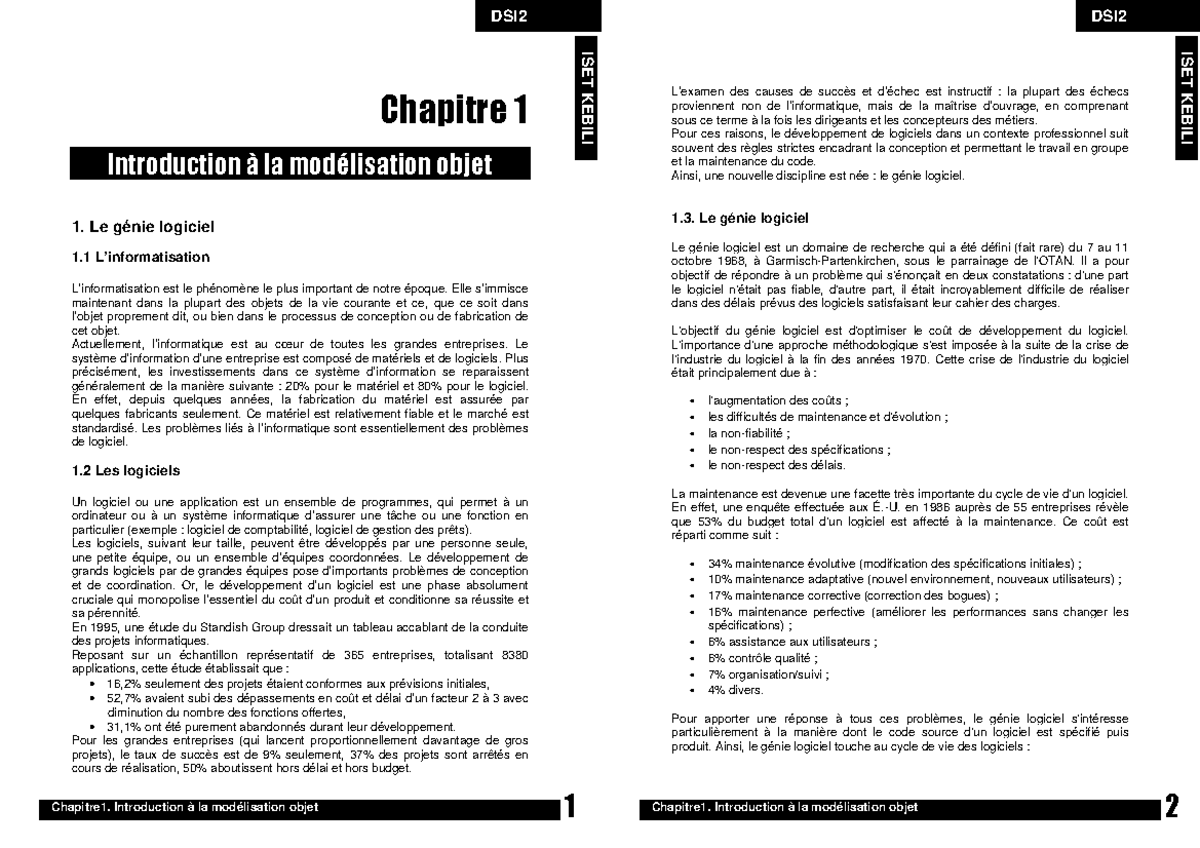 Chapitre 1 UML - uhihihih - ISET KEBILI DSI BELHASSEN ROCHDY 1 Chapitre