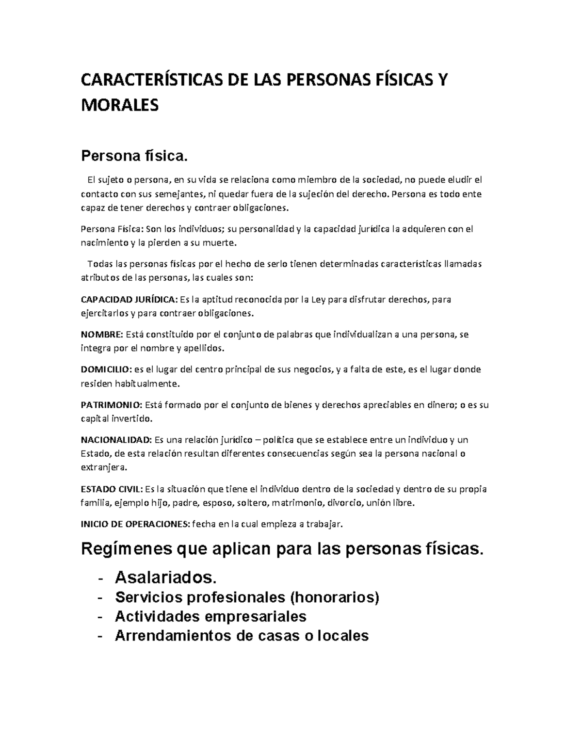 5. A2. Características de las Personas Físicas y Morales - Studocu