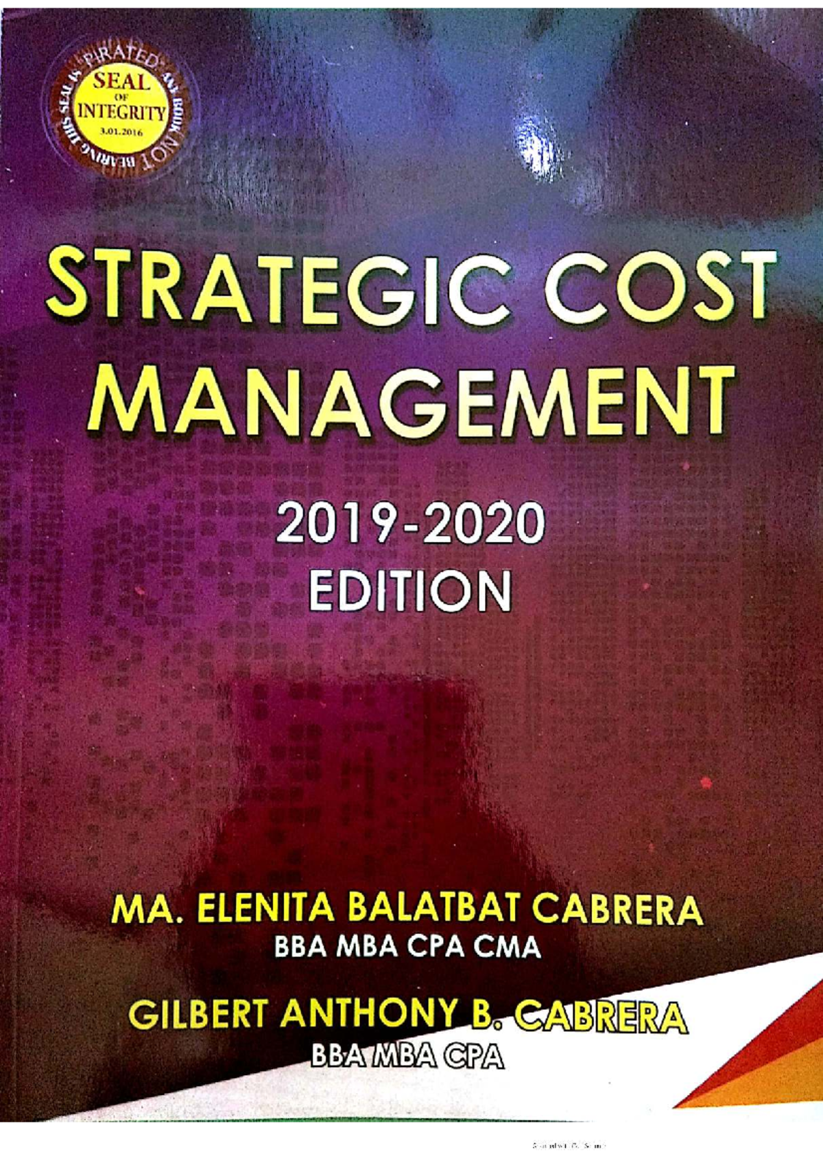 Strategic cost management cabrera chapter 1 5 - Cost Accounting - Studocu