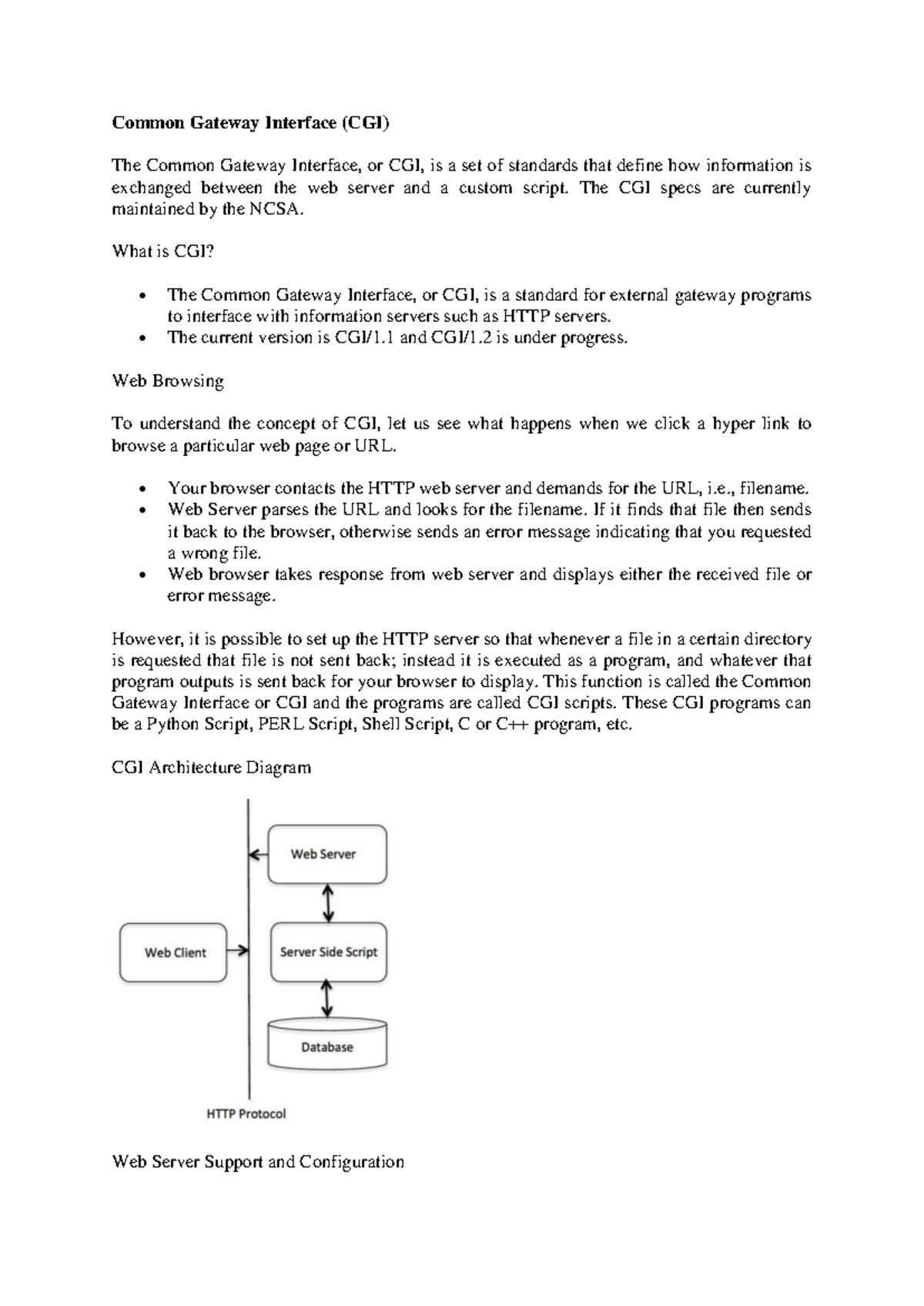 UNIT IV Notes on Common Gateway Interface (CGI) in Python (DCS606 ...