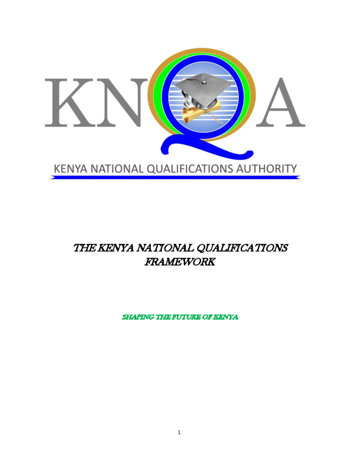 KNQF Handbook 2018: Shaping Kenya's Future Through Education Standards ...