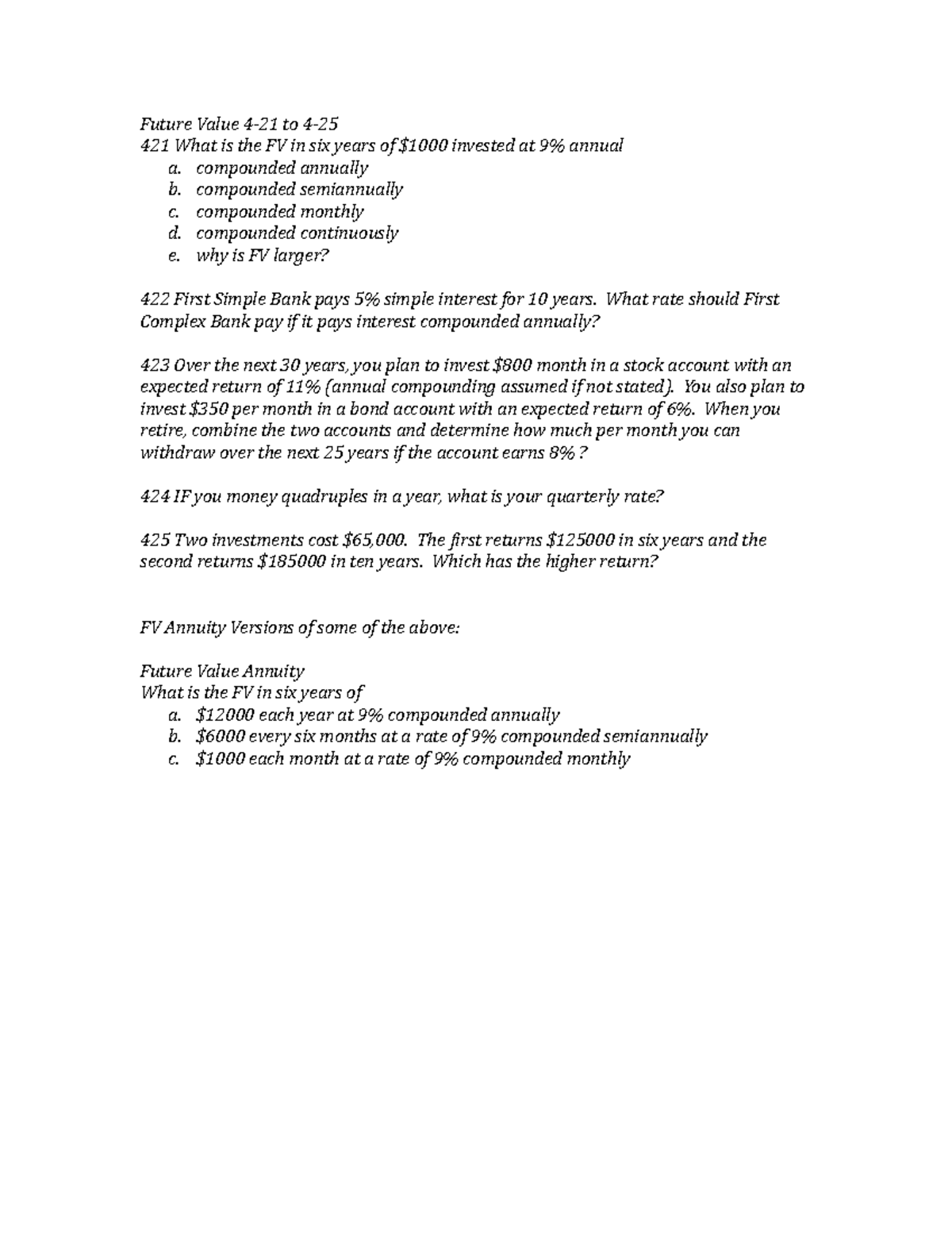 L7c Final Exam FV Problems Chapter 4 Questions 21-25 - Studocu