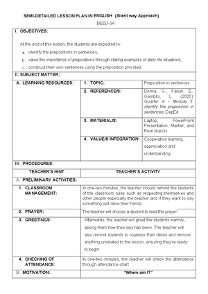 Lesson Plan in - Daily Lesson Log School DORSU- SIC Grade Level ...
