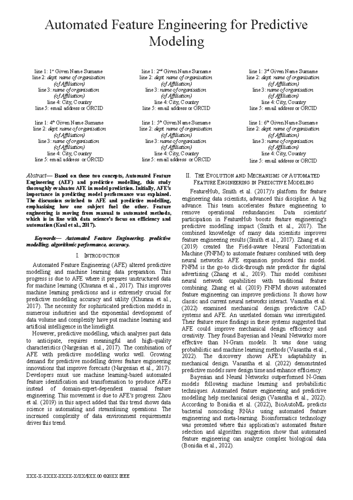 Project IEEE Conference Template (APA references) - Automated Feature ...