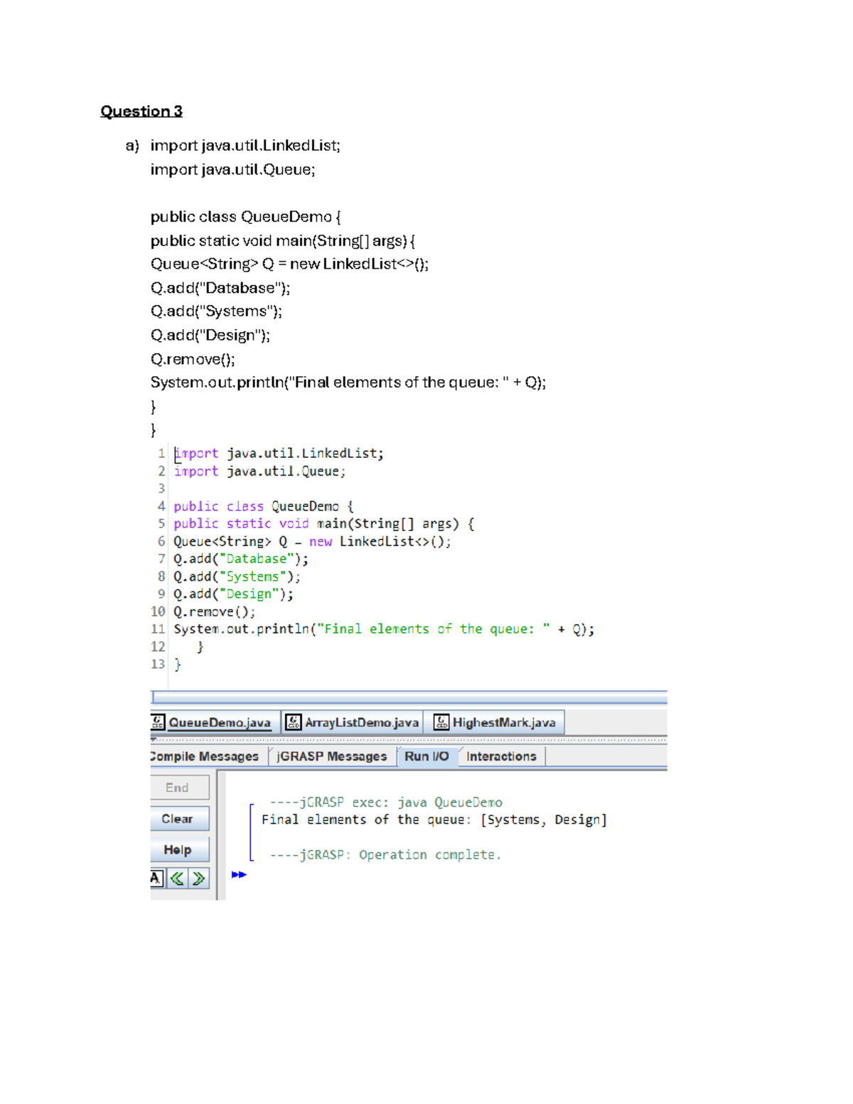 Queue and ArrayList Implementation in Java - Huawei Training - Studocu