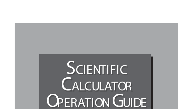 Operation Guide for Scientific Calculator EL-531V R - Studocu