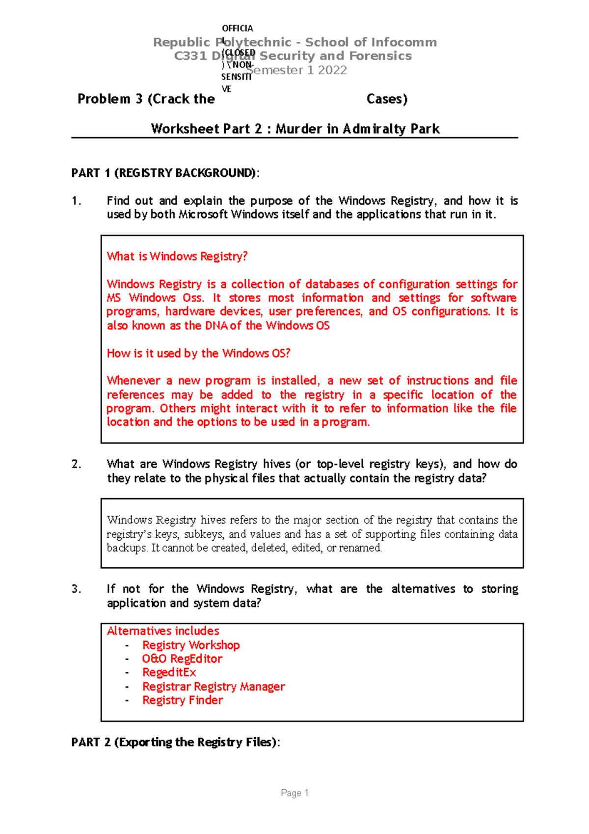 C331 P03 WS Part 2: Digital Forensics Case Study - Admiralty Park - Studocu