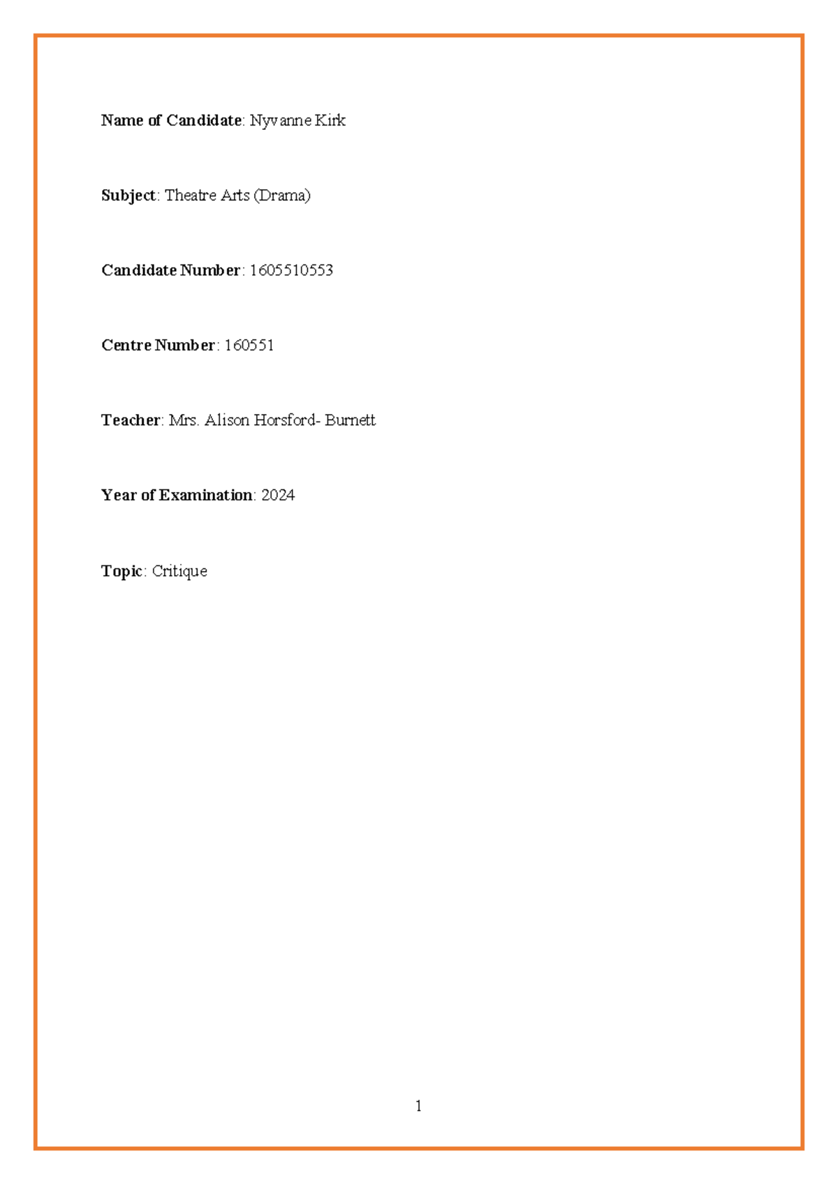Theatre Arts (Drama) Critique: Run till Daylight Performance Review ...