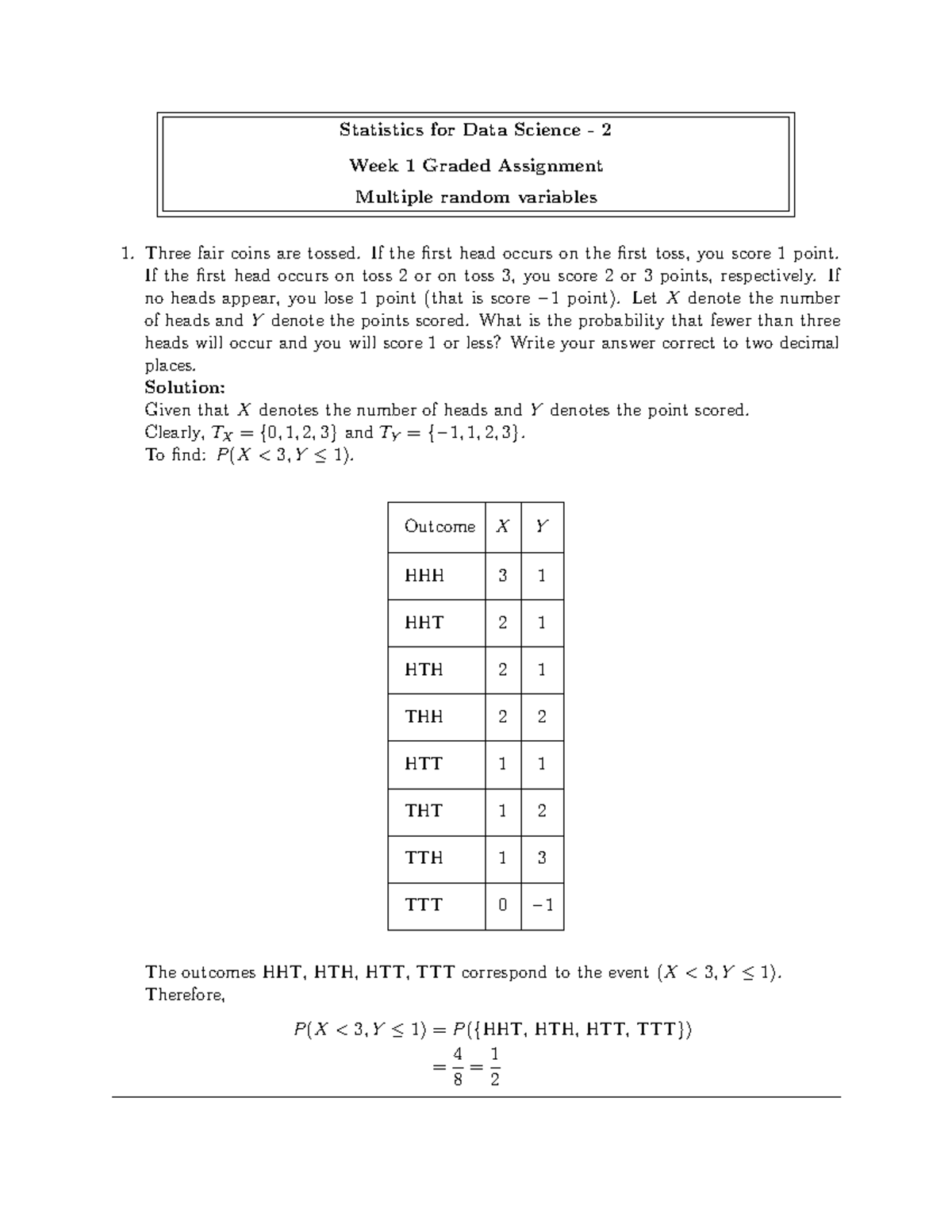 Stats 2 Week 1 - Assignment of Data science - Statistics for Data ...