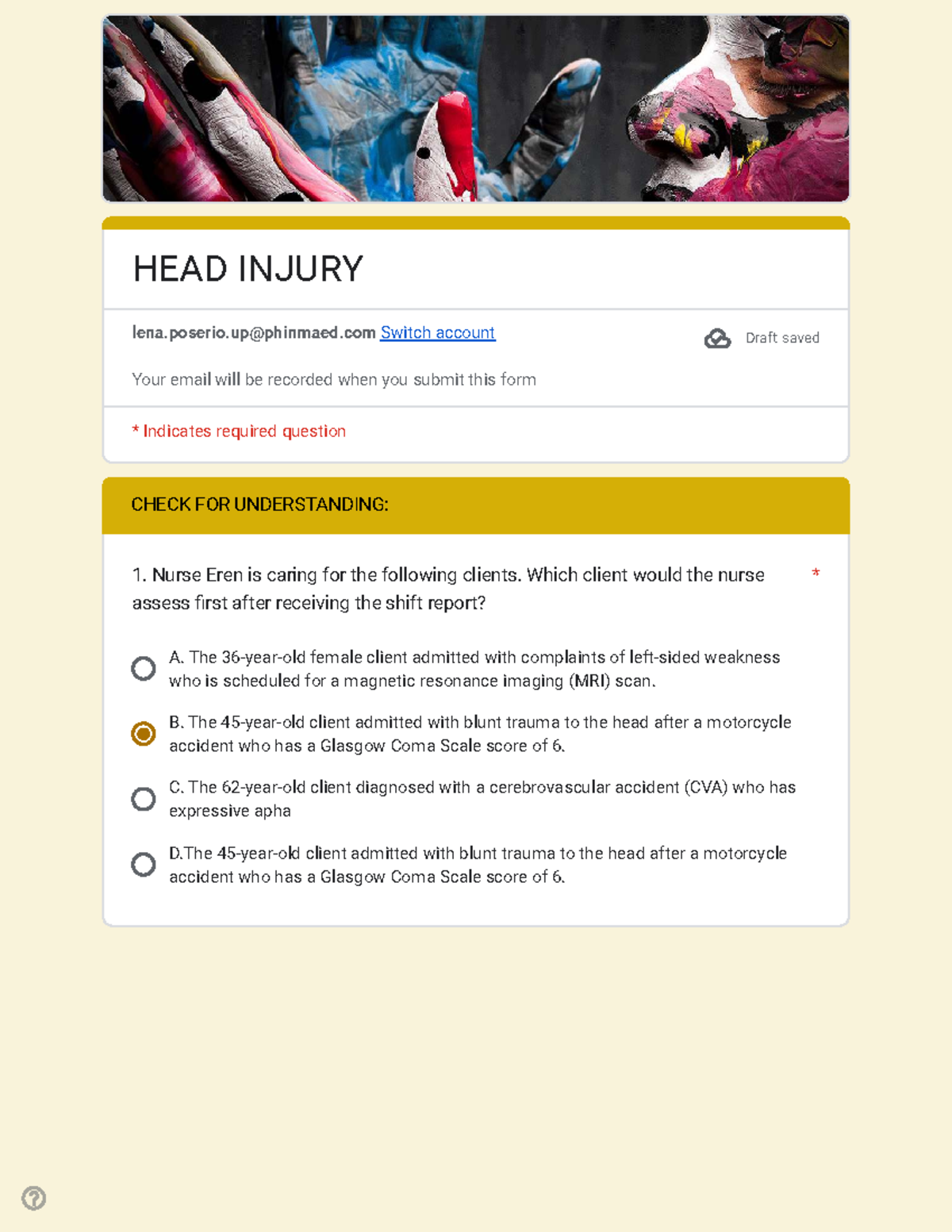 HEAD INJURY: Nursing Assessment and Interventions for Trauma Cases ...