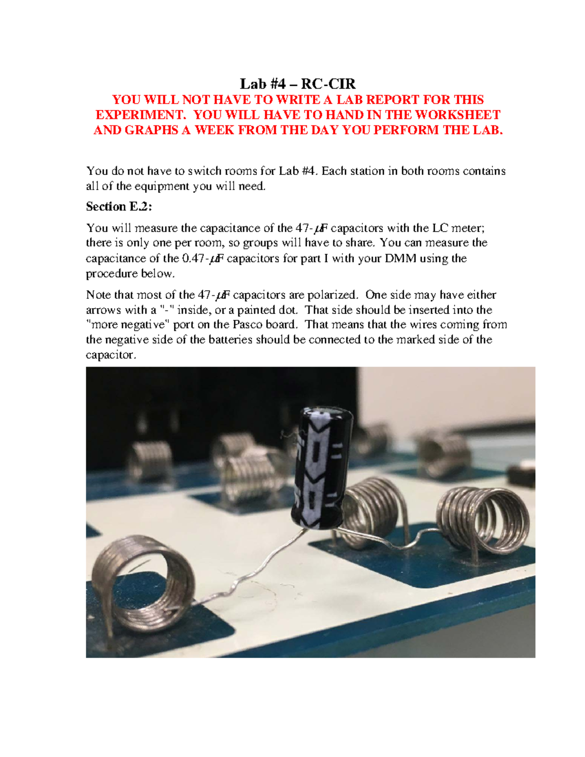 Special Tips for Lab #4 - RC Circuit Measurements and Procedures - Studocu