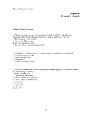 Chap010 - TestBank - Chapter 10 Credit Analysis Multiple Choice ...