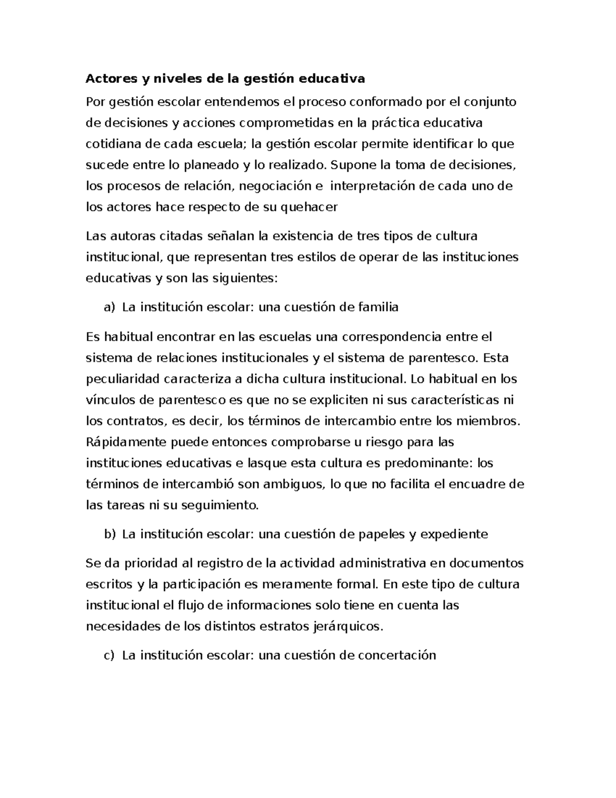 Actores y niveles de la gestión educativa - Actores y niveles de la ...