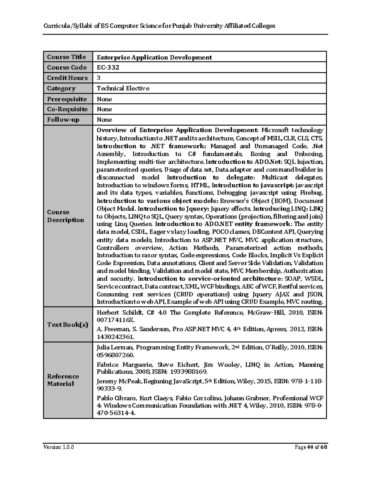 EC-332 - Enterprise Application Development Overview and Concepts - Studocu