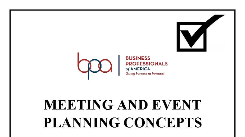 590 Regional 2024 Meeting & Event Planning Concepts Test Key - Studocu