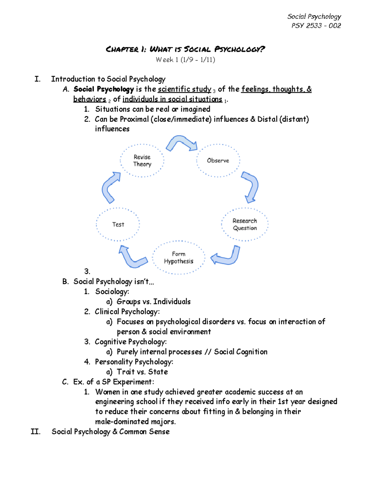 PSY 2533 | Social Psychology | Chapter 1: Overview of Social Psychology ...