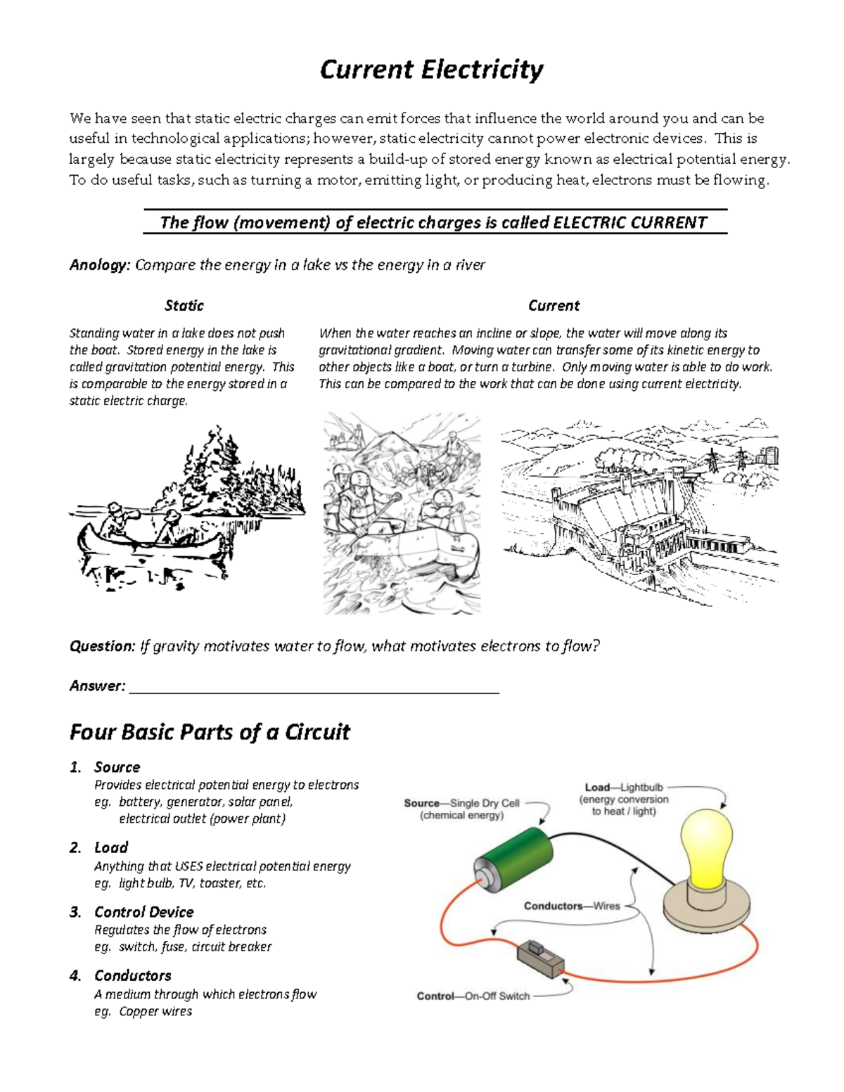 01 - Intro to Current Electricity: Understanding Electric Current - Studocu