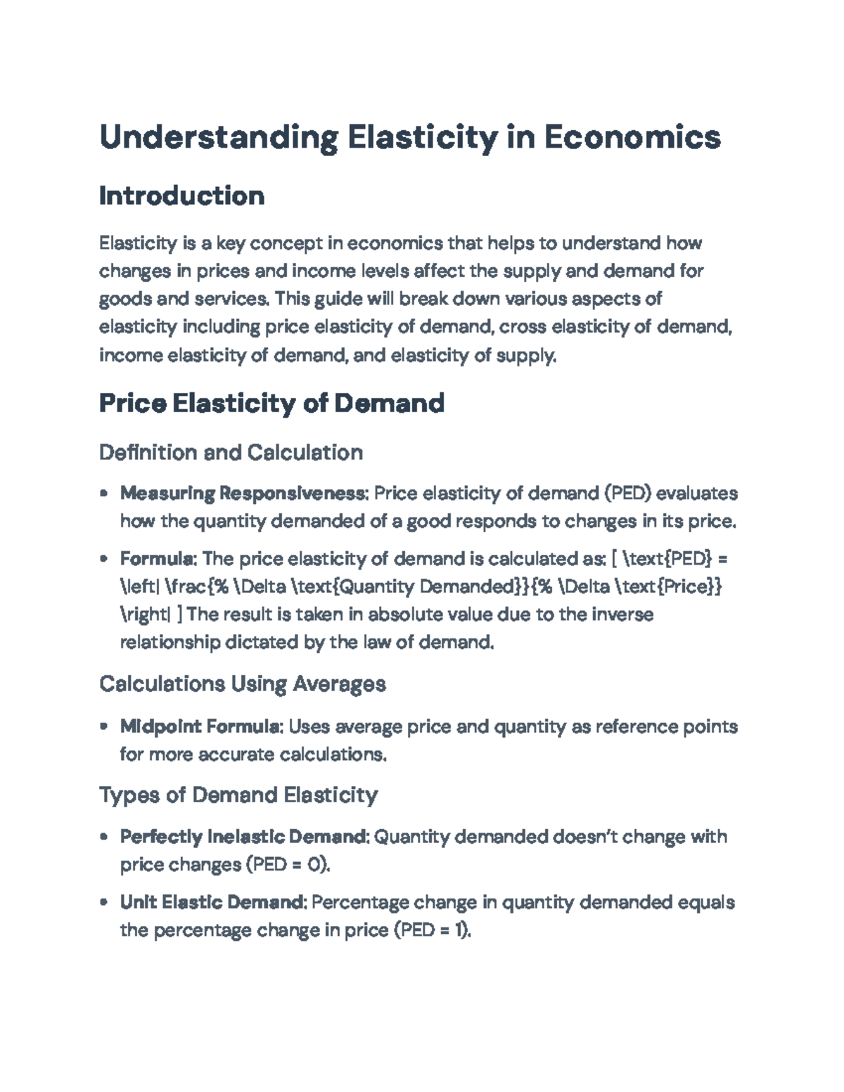 Understanding Elasticity in Economics: Key Concepts and Calculations ...