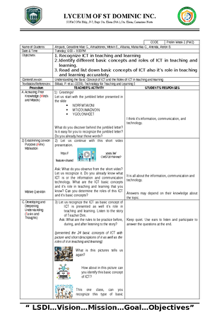 Lesson-plan-filipino - STA. ELENA (CAM. NORTE) COLLEGE INC. Cudiamat St ...