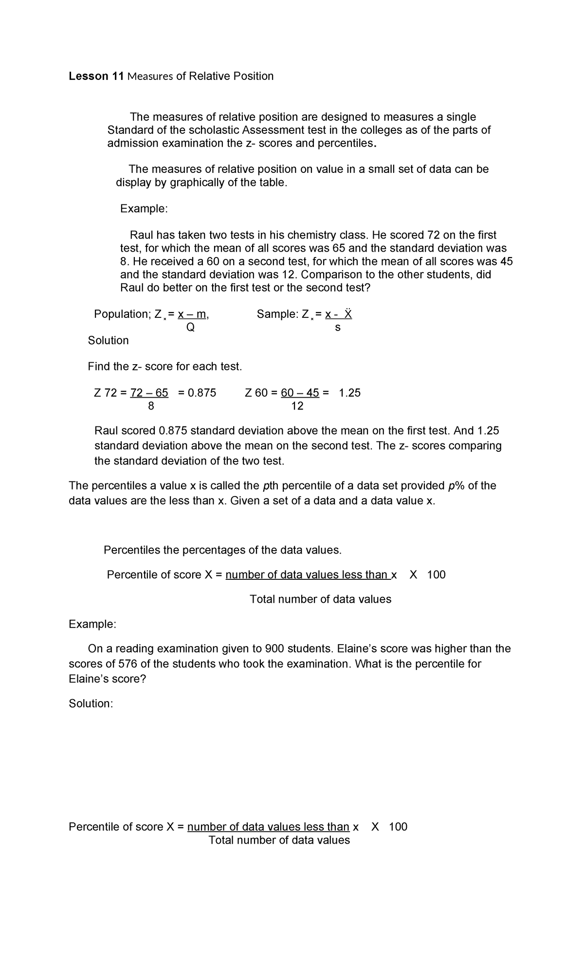 MMWL-11 100619 - mathematics modern - Lesson 11 Measures of Relative ...