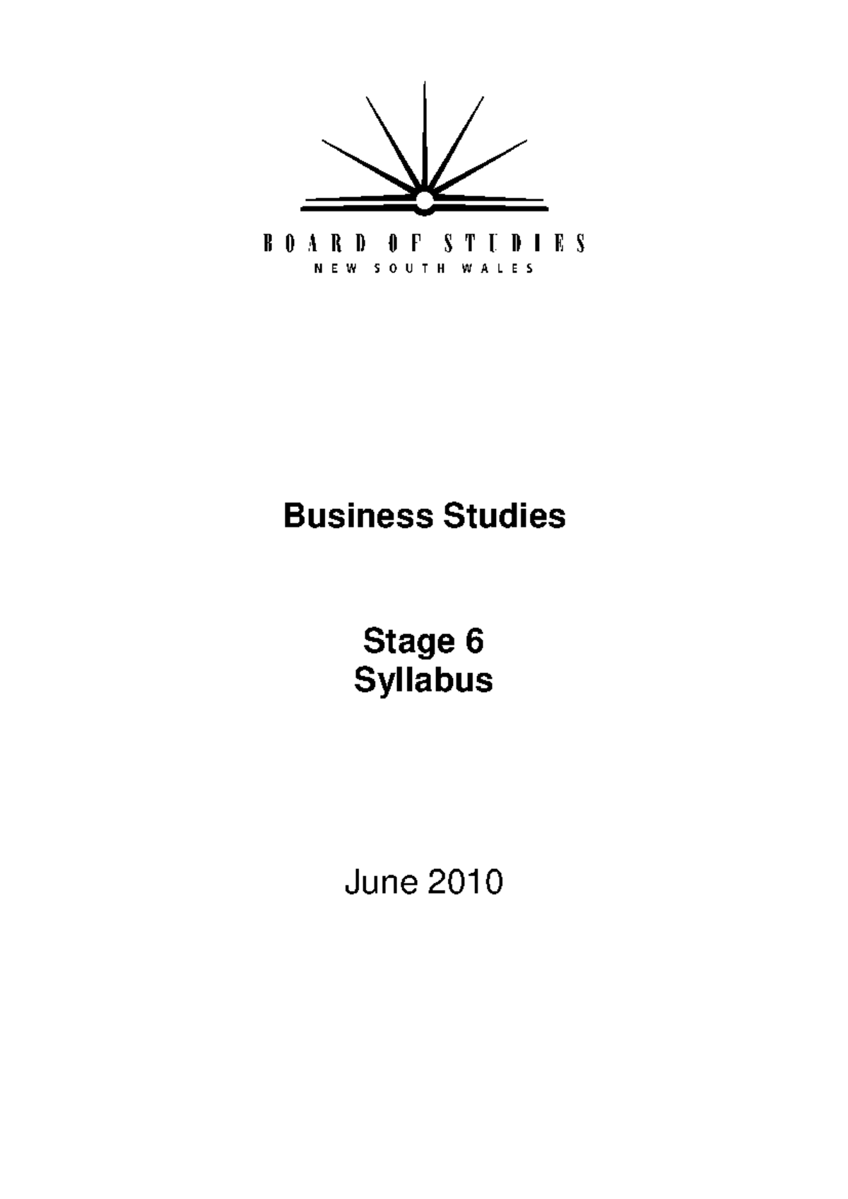 Business Studies Stage 6 Syllabus Overview and Key Concepts - Studocu