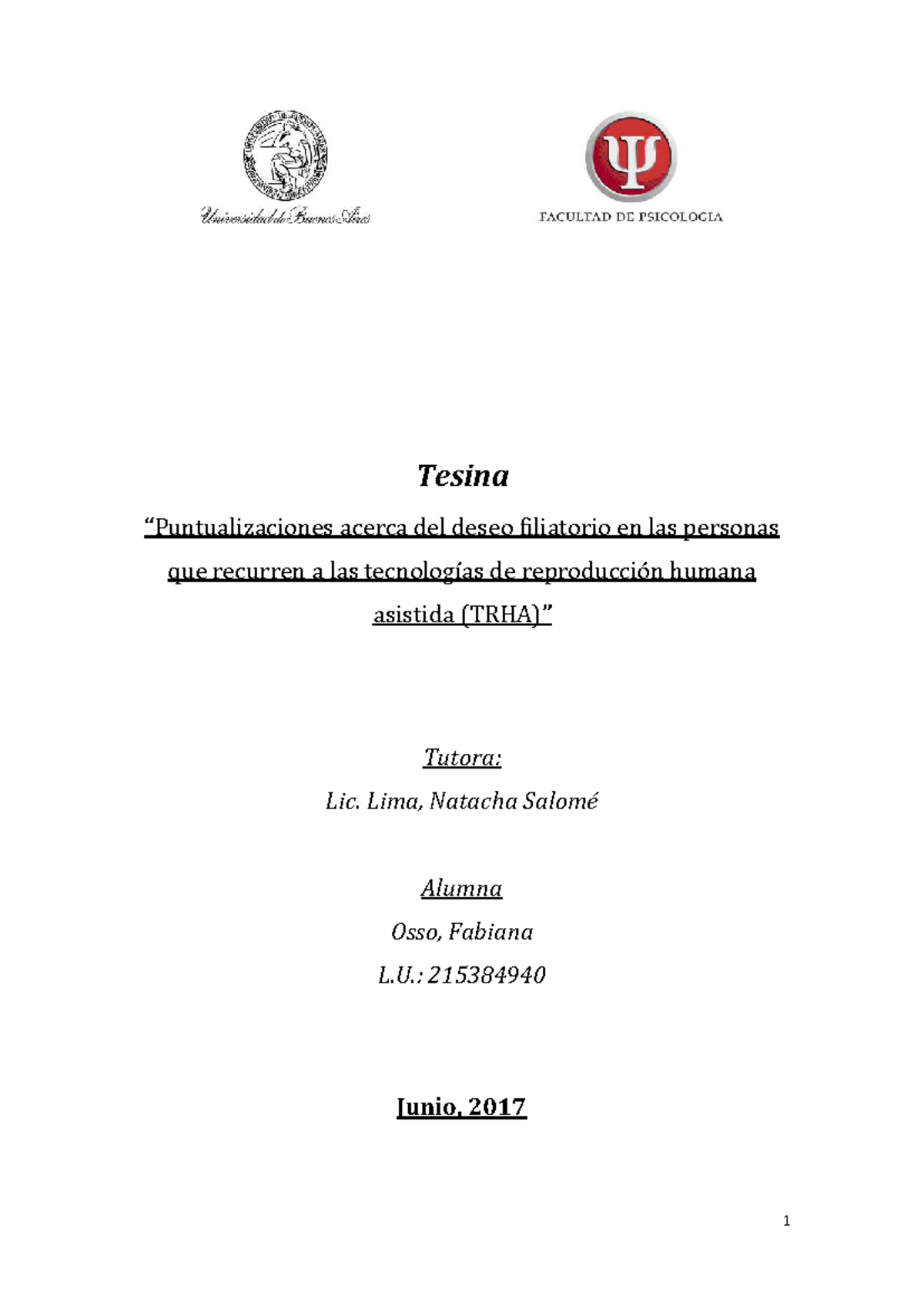 Puntualizaciones sobre el deseo filiatorio y TRHA - Tesina 2017 L.U ...
