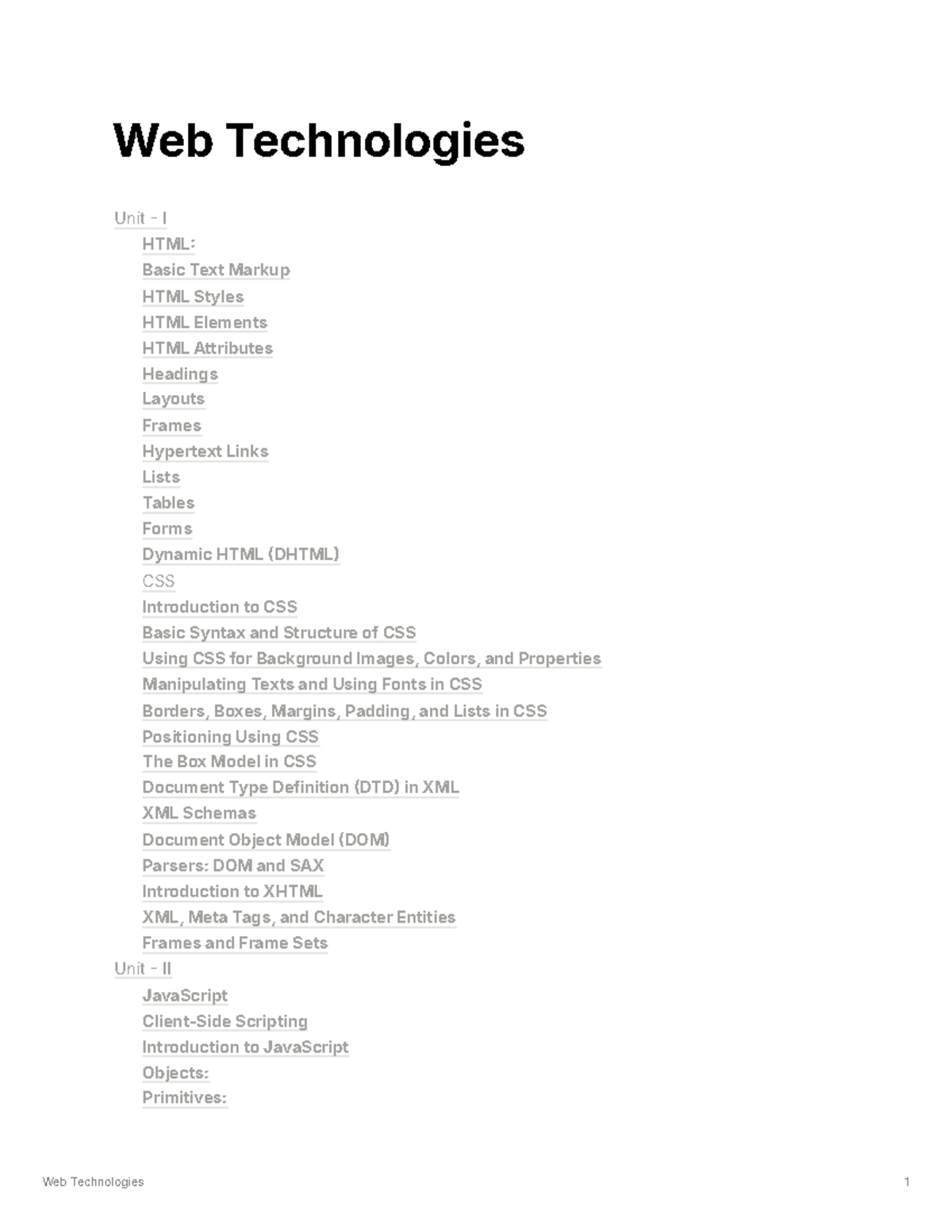 AI Notestechnology - Web Technologies Unit I HTML Basic Text Markup ...