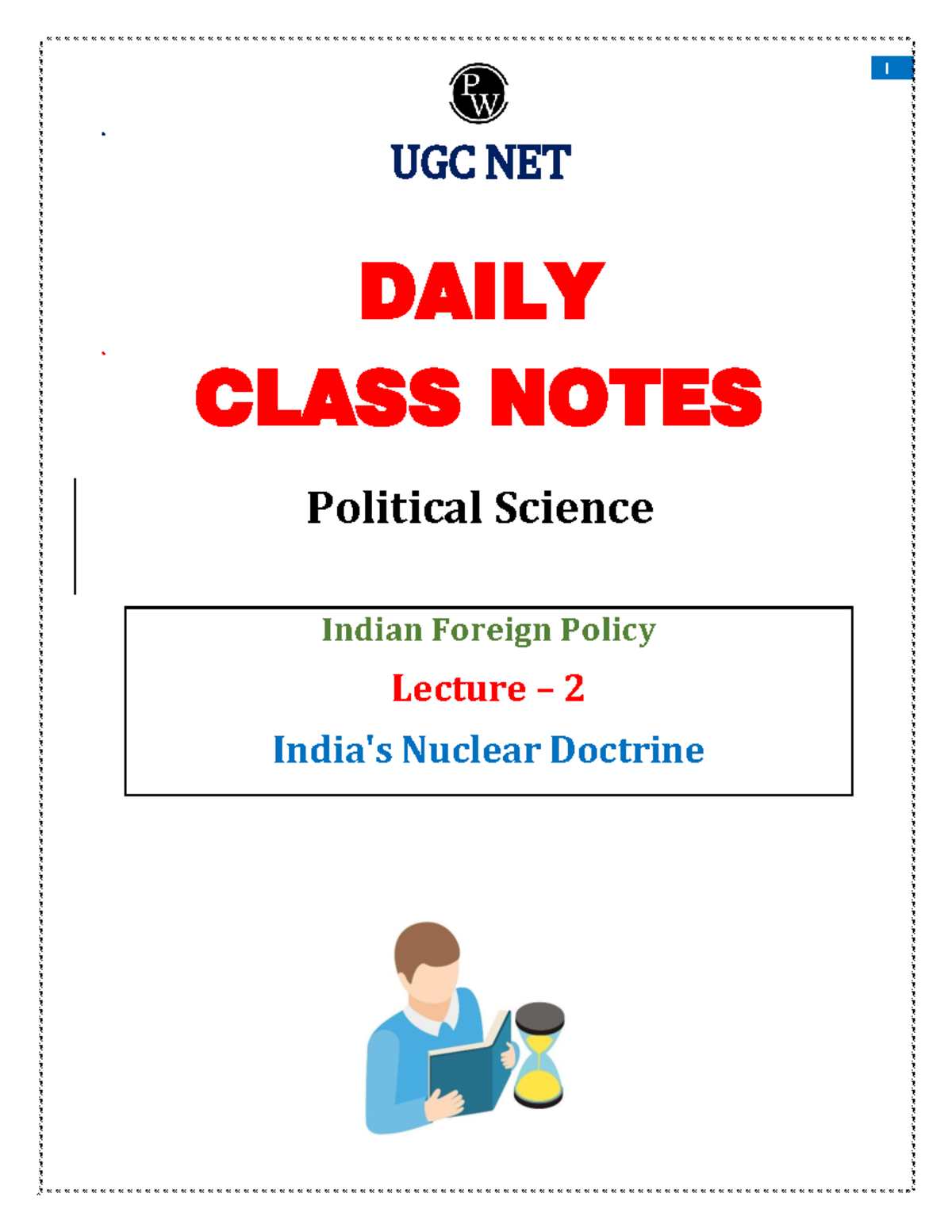 1 UGC NET DAILY CLASS NOTES Political Science Indian Foreign Policy ...