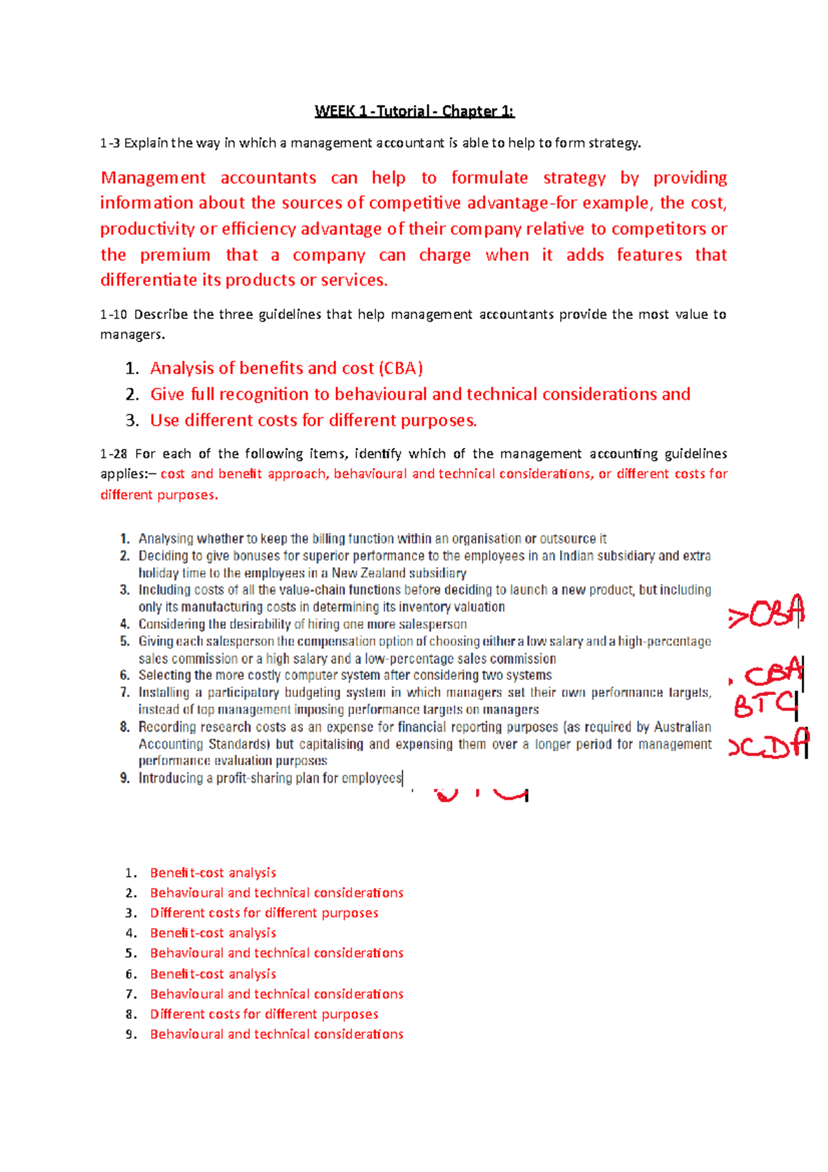 ACCT 101 - Tutorial 1 Solutions & Class Discussions on Strategy - Studocu