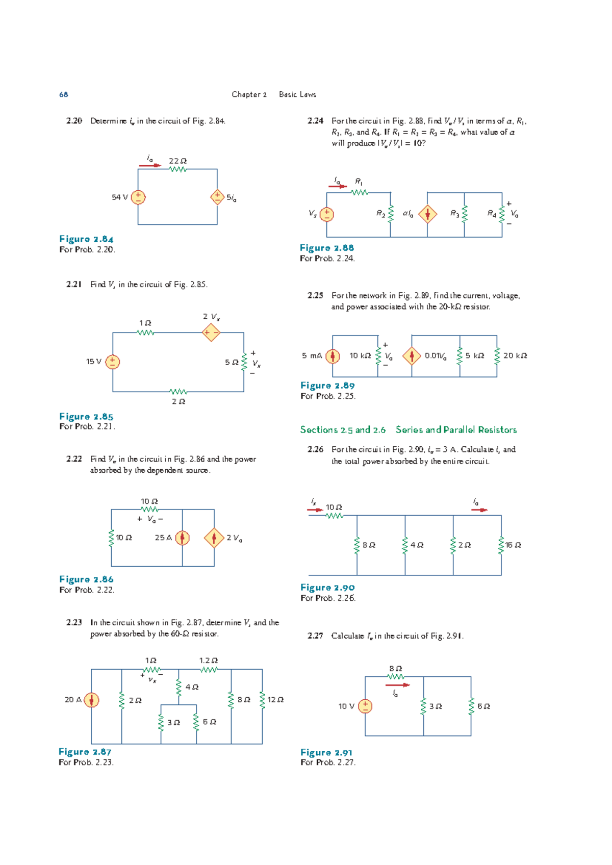 Circuit Analysis Problems for Course 68: Chapter 2 Basic Laws - Studocu