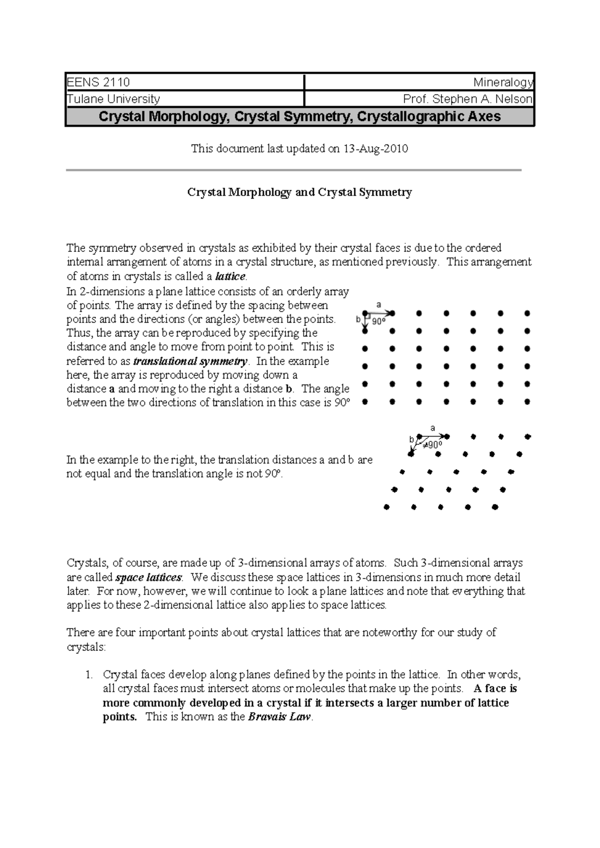 EENS 2110 Final Exam Study Notes: Crystal Morphology & Symmetry - Studocu