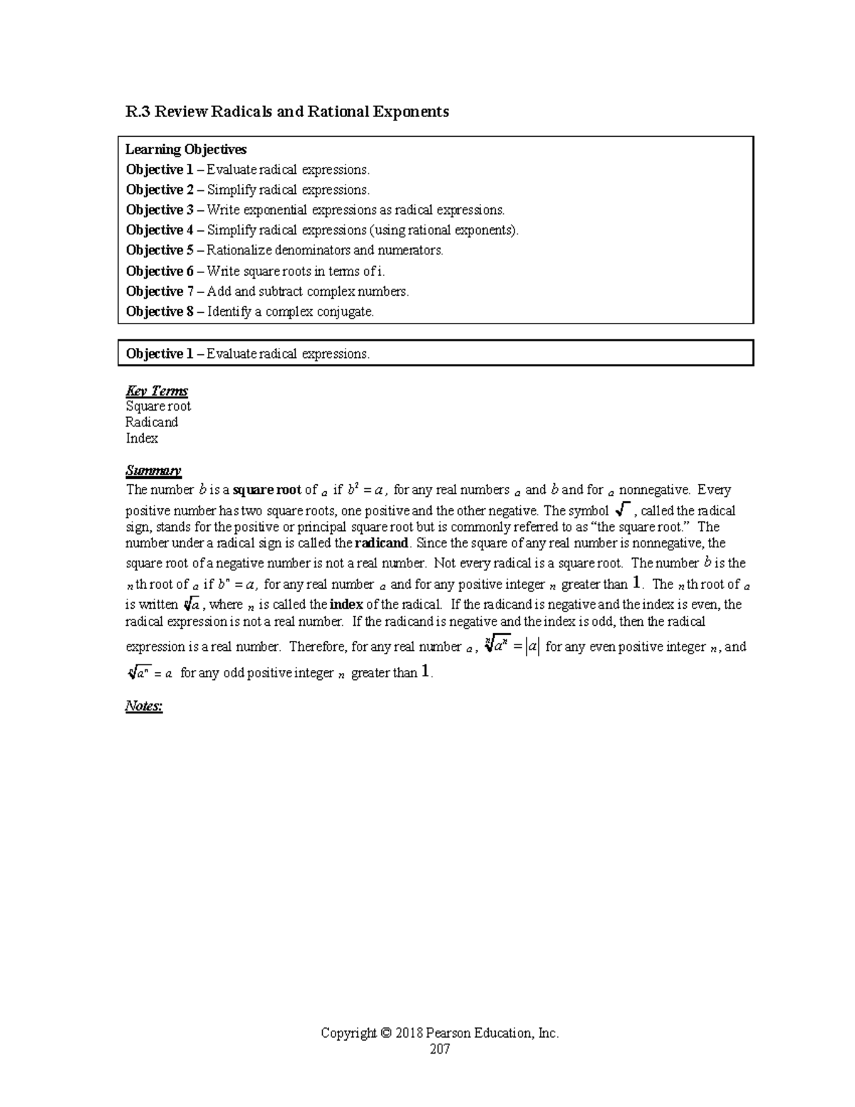 Review+of+Radicals+and+Rational+Exponents - Copyright © 2018 Pearson ...