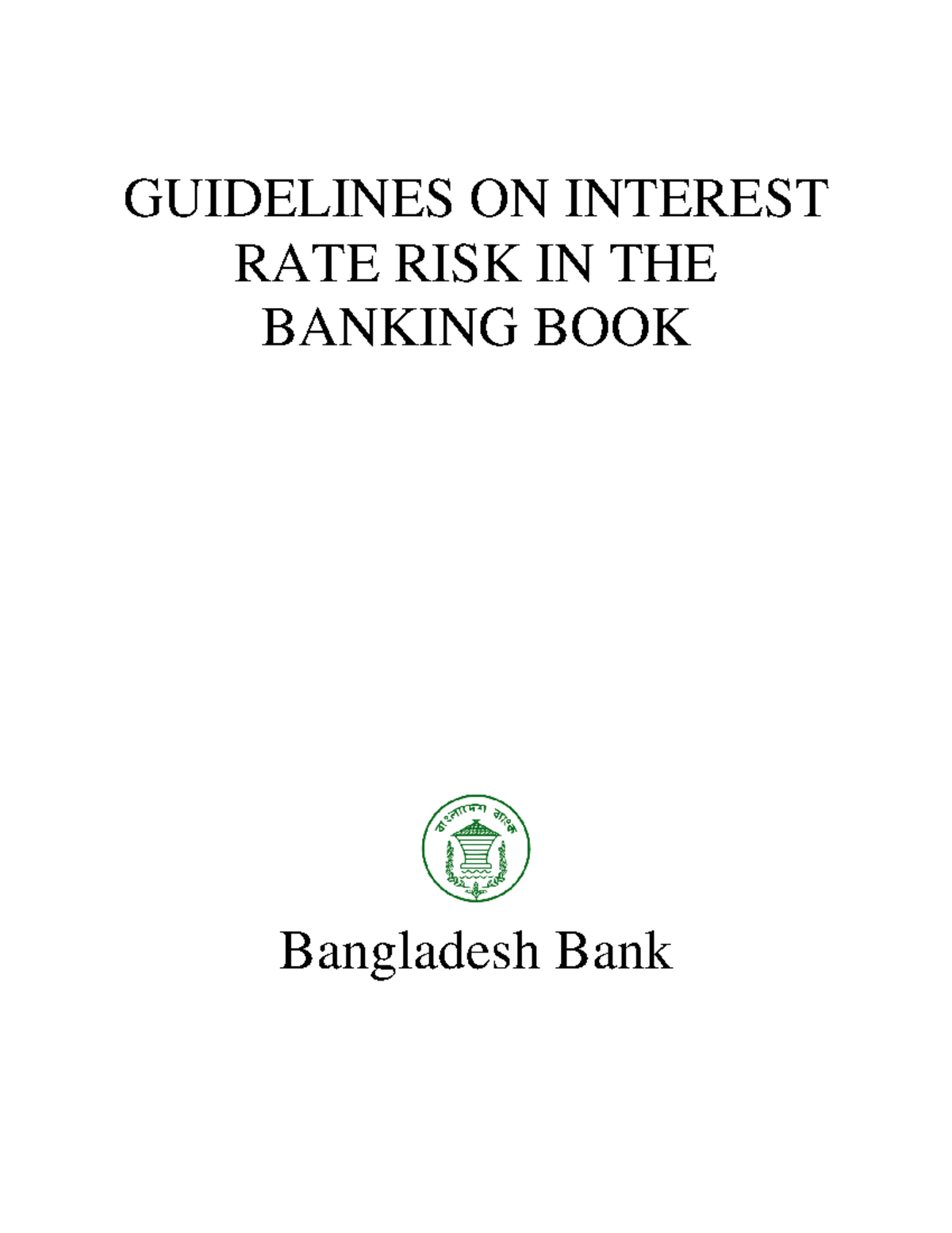 Guidelines on Interest Rate Risk in the Banking Book (IRBB) - Studocu