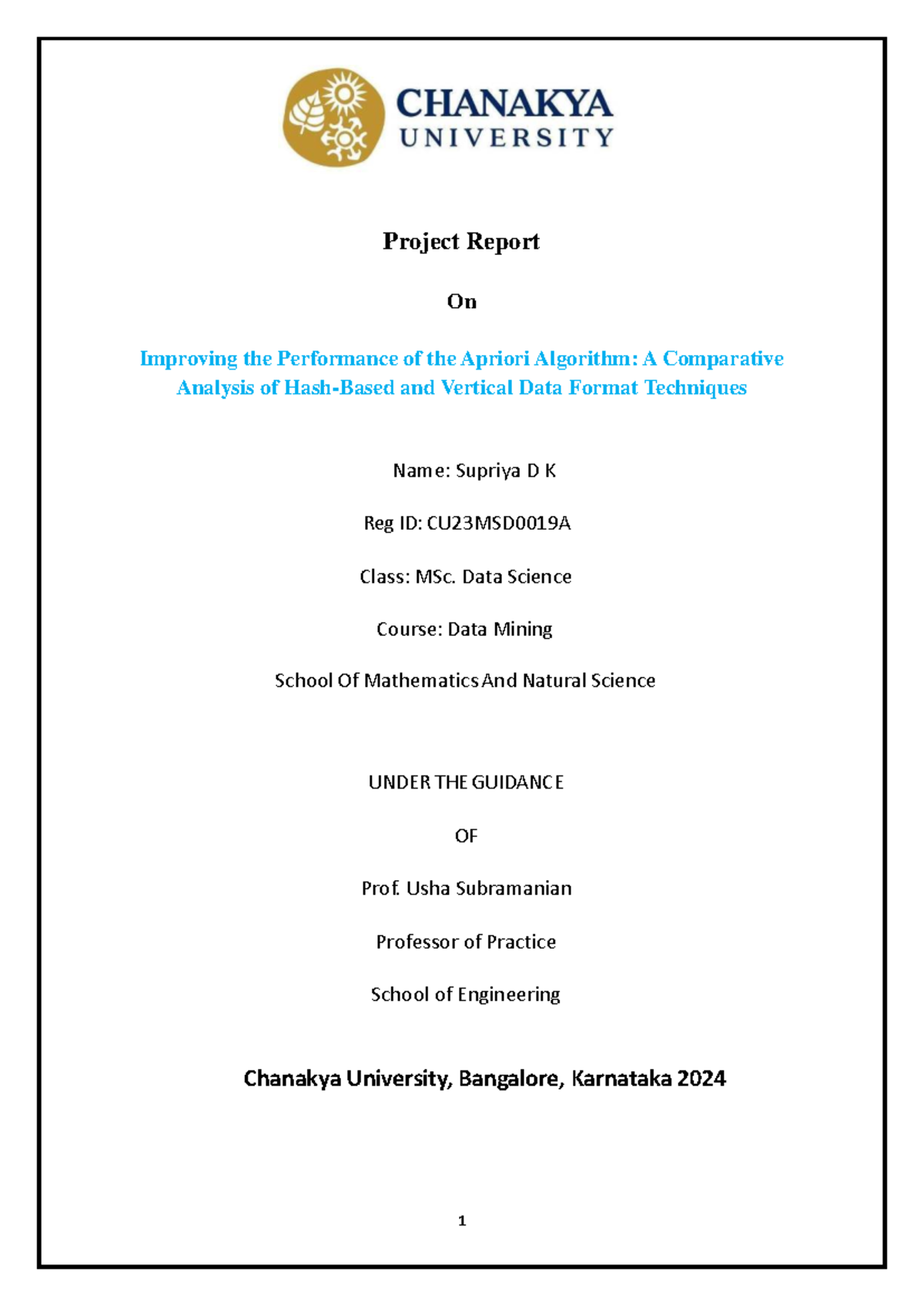 Project Report: Enhancing Apriori Algorithm Performance in DM ...
