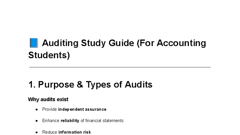 ёяуш Auditing таф Study Guide ёяуш Auditing Study Guide For Accounting