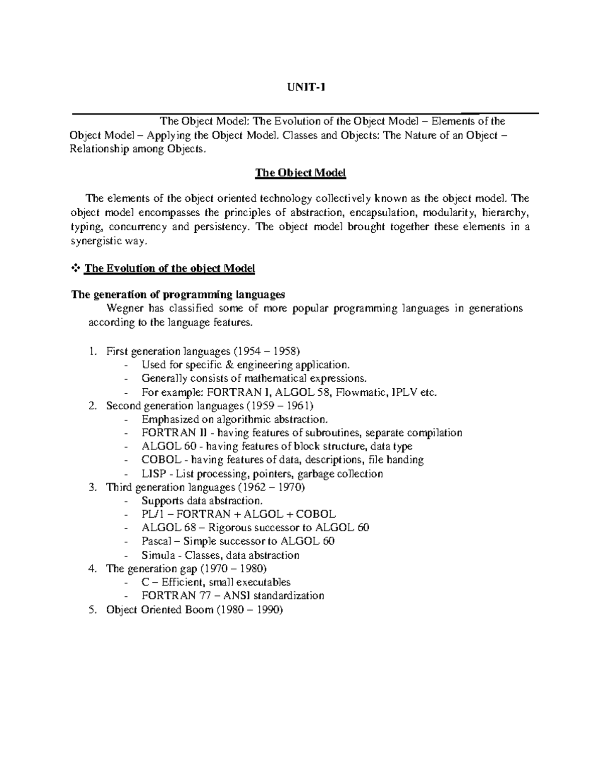 OOAD 101: Evolution and Elements of the Object Model - Units 1 & 2 ...
