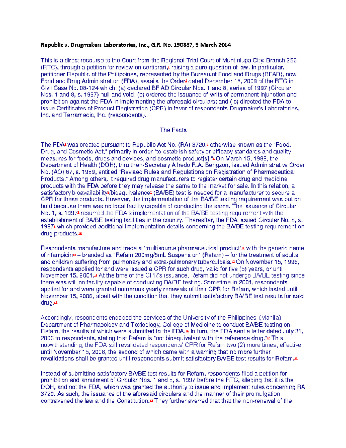 Republic v. Drugmakers Laboratories, Inc., G.R. No. 190837: A Legal ...