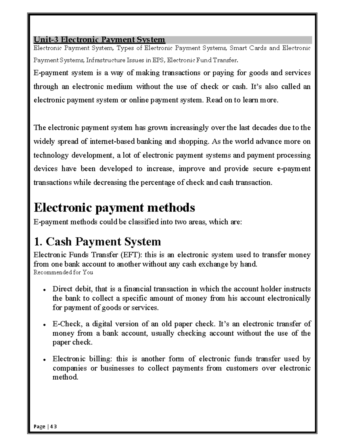 E- business Unit-III, 2020 - Unit-3 Electronic Payment System ...