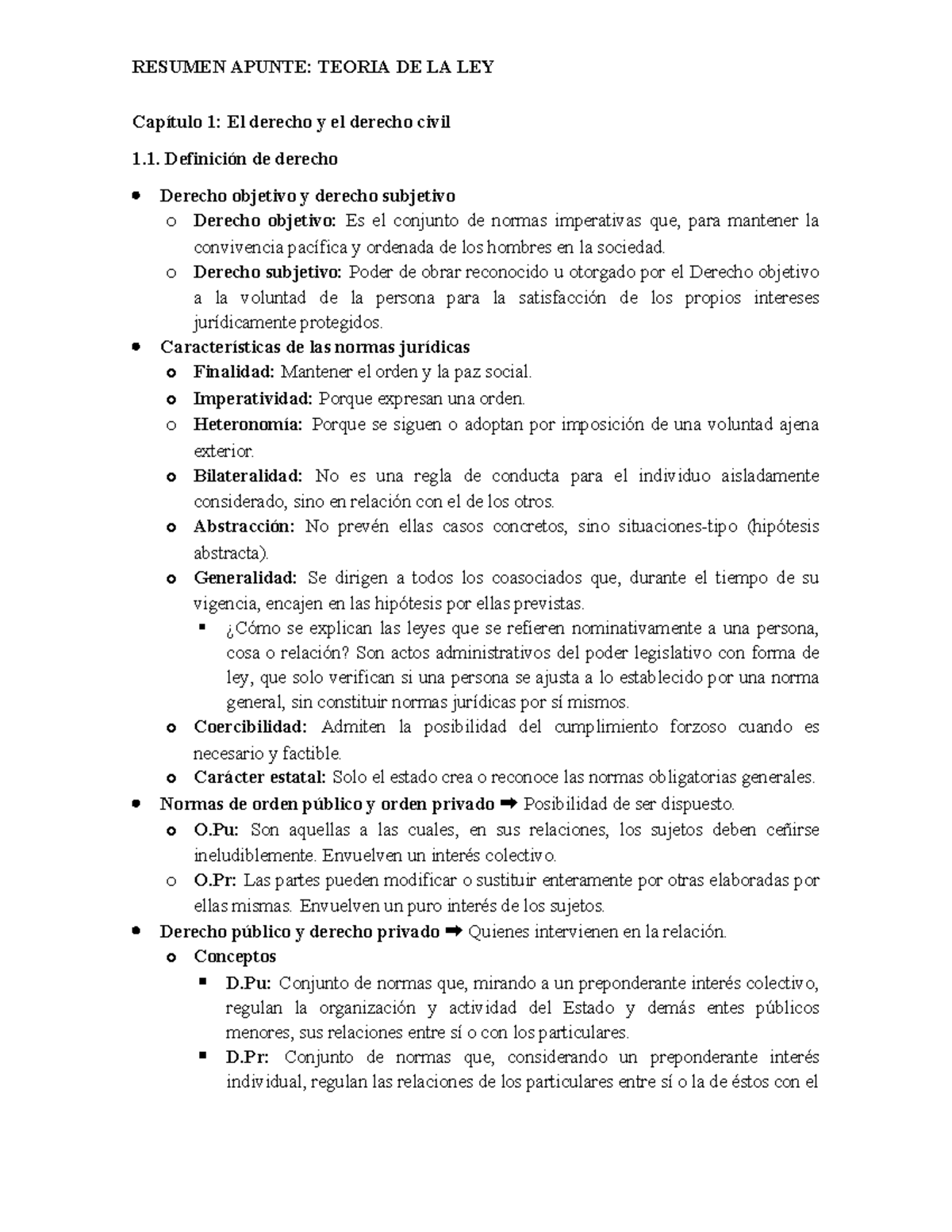 Resumen Apunte N°2 - Derecho Civil: Teoría de la Ley y Normas Jurídicas ...