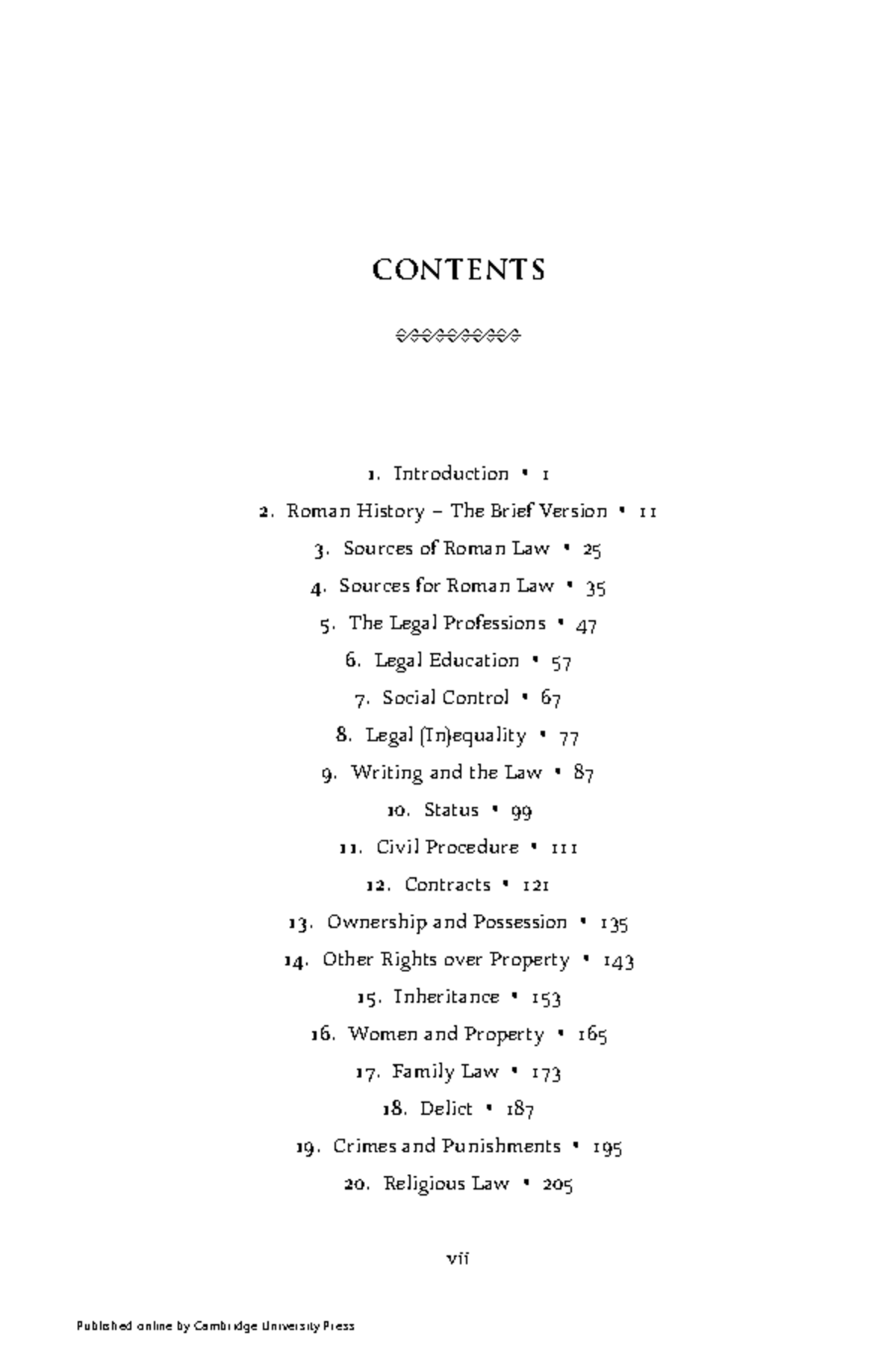 Roman Law Overview: Key Topics and Sources (Course Code: 02) - Studocu
