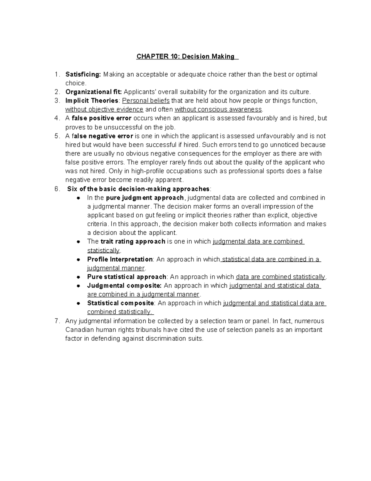 Chapter 10: Decision Making in Organizational Settings - Studocu