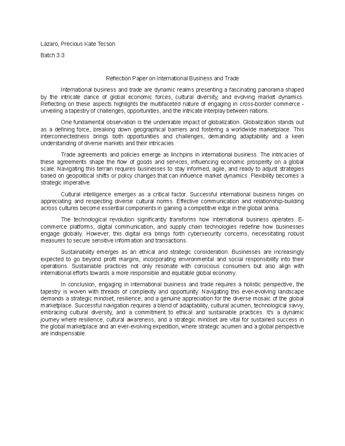 International Business and Trade (IBT) Study Notes - Studocu