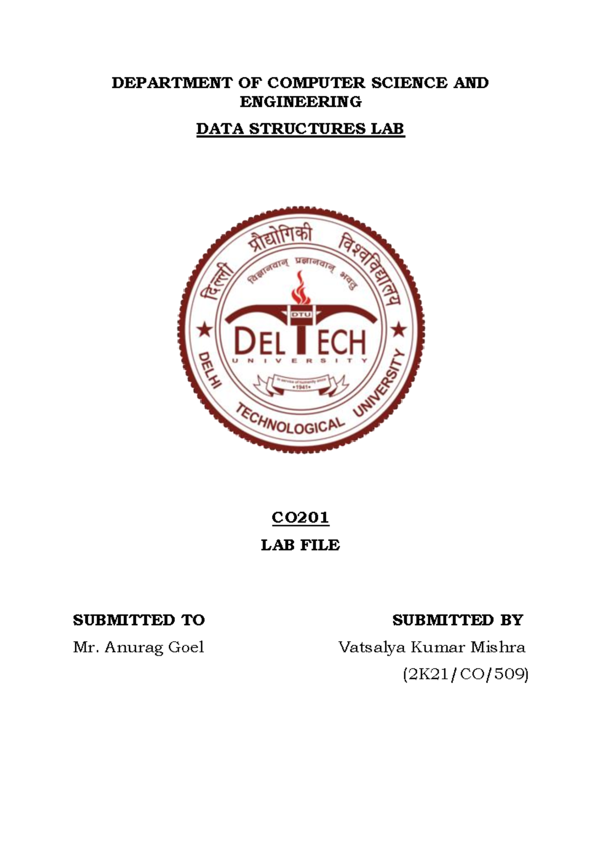 DS Lab Practical File - C/C++ Program Implementations and Algorithms ...