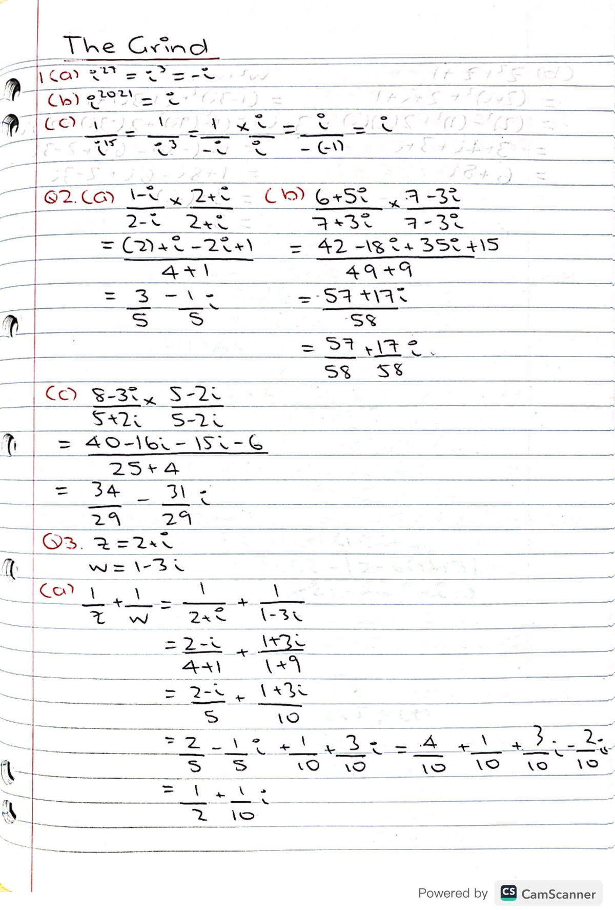 Complex Numbers 1 - Cartesian Form - The Grind Solutions (EEY 92302 ...
