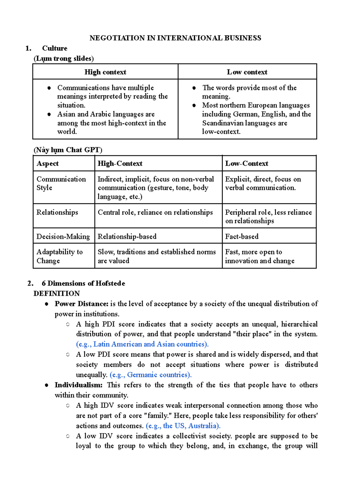 NEGOTIATION IN INTERNATIONAL BUSINESS 1: Cultural Insights and ...