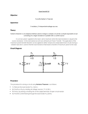 Lab Task 1 - lab about electric circuits - Lab Task # 1 Objective ...